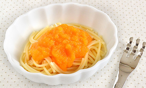 にんじんソースのスパゲッティ