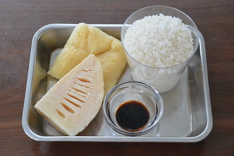 米、たけのこ、油揚げ、濃口しょうゆ